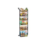GarveeMore - Juego de 6 niveles de almacenamiento para colgar en la cocina, almacenamiento para colgar puertas, fijación de pared y estante para especias de cocina, color negro