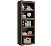 GarveeMore Librería Estantería para Salón, Dormitorio y Oficina, 5 Niveles de Almacenamiento, Estilo Rústico Roble, 171x80x32cm