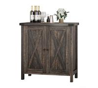 GarveeMore Mueble Cocina Aparador con Puertas y Estante Regulable Buffet Rustico para Cocina, Salón o Comedor Mueble Auxiliar 76x40x80 cm Roble Antiguo