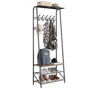 GarveeMore Perchero Con Zapatero Mueble Recibidor,10 Ganchos Extraíbles, Estructura Metálica Para Entrada, Puerta Principal Y Vestíbulo, Dimensiones 64×29×180 cm