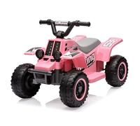 GarveeMore Quad eléctrico Infantil 6V - LED, música, claxon, Marcha adelante y atrás - Reposapiés Seguro, 1,8 km/h, 70x42x45cm - ATV para niños 3+ años - Color Rosa