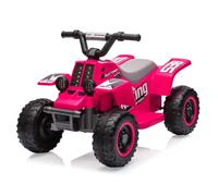 GarveeMore Quad eléctrico Infantil 6V - Música, Luces LED, claxon - Diseño Seguro y cómodo, batería Recargable, Marcha adelante/atrás - ATV para niños 3+ años - Color Rosa