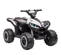 GarveeMore Quad Eléctrico para Niños +3 Años, 12V Vehículo a Batería, para Exterior, 83×53×56 cm, Blanco