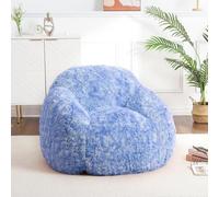 GarveeMore Sillón de Peluche con Reposabrazos, Sillón de Bolsa de Frijoles Suave y Cómodo para Sala de Estar, Dormitorio y Sala de Juegos, 94×94×63,5 cm, Azul