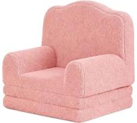 GarveeMore Sillón Individual para Niños con Acolchado, Sillón Infantil Cómodo, para Sala y Dormitorio, 58 x 45 x 50 cm, Rosa
