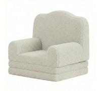 GarveeMore Sillón Individual para Niños con Acolchado, Sillón Infantil Cómodo, para Sala y Dormitorio, 58 x 45 x 50 cm, Blanco