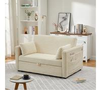 GarveeMore Sofá Cama, 55" Loveseat 3 En 1 con Puerto USB, Sillón Sofá Convertible Extraíble, Reclinable con Respaldo Ajustable y Bolsillos Laterales