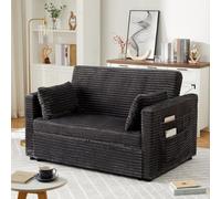 GarveeMore Sofá Cama, 55" Loveseat 3 En 1 con Puerto USB, Sillón Sofá Convertible Extraíble, Reclinable con Respaldo Ajustable y Bolsillos Laterales