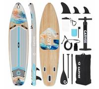 GarveeMore Tabla De Paddle Surf Hinchable 86CM Ancho Estable - Sup De PVC con Alta Capacidad De Carga 158KG - Ideal para Principiantes y Yoga Acuático - Incluye Remo, Bomba y Mochila