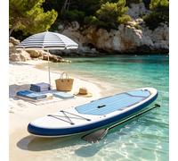 GarveeMore Tabla de Paddle Surf Hinchable, Stand Up Paddle Board (Sup) Adulto y Principiantes, Extra Ancha con Accesorios, Soporte Cámara, 200 kg, Ideal para Aventuras - Blanco y Azul, 320 cm