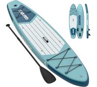 GarveeMore Tabla de Paddle Surf Inflable Extra Ancha 10.6 pies para Adultos - PVC Alta Resistencia, Plataforma Antideslizante - 3 quillas, Soporte cámara, Anillas Kayak, Mochila y Bomba - Tamaño 10.