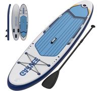 GarveeMore Tabla de Paddle Surf Inflable para Adultos - Sup Estable y Antideslizante con Soporte para Cámara - Soporta 181 kg - 320x81x15 cm - Ideal para Lago Río Mar Azul Claro