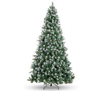 GarveeTech Árbol de Navidad Artificial Nevado con Piñas 183 cm