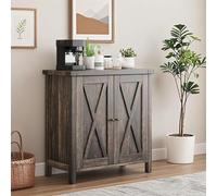 GarveeTech Armario Auxiliar de Cocina de MDF con 2 Puertas y estantes Ajustables para Cocina, salón, Comedor y Entrada en Estilo rústico