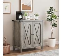 GarveeTech Armario Auxiliar de Cocina de MDF con 2 Puertas y estantes Ajustables para Cocina, salón, Comedor y Entrada en Estilo rústico