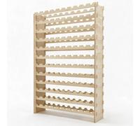GarveeTech Botellero apilable para 60 botellas de vino, de madera de pino, conexión estable, aspecto natural, ahorra espacio para cocina, salón, bar