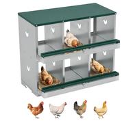 GarveeTech Caja de anidación de pollos para poner huevos, cajas de anidación de 6 compartimentos para pollos, caja para poner pollos, fácil recolección de huevos