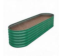 GarveeTech Cama de Jardín Elevada, Acero 0,6mm, 240x60x45cm Verde