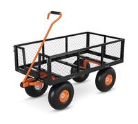 GarveeTech Carro De Jardín Acero 227 kg Desmontable, Negro Naranja