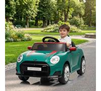 GarveeTech Coche eléctrico con Licencia para niños de 12 V, con Mando a Distancia, iluminación LED, música, claxon, USB, Puertas Dobles, cinturón de Seguridad, 3 km/h, a Partir de 3 años, Color Verde