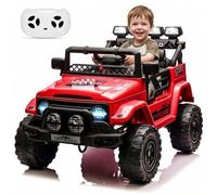 GarveeTech Coche eléctrico Infantil de 12 V con Mando a Distancia, 3 velocidades, música, Luces LED, claxon, neumáticos Anchos, Sistema antivibración, vehículo eléctrico para niños de 3 a 5 años