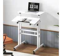 GarveeTech Escritorio de Altura Ajustable con Tablero inclinable, Mesa Alta con Cerradura Escritorio sobre Ruedas (70 - 110 cm) - Escritorio ergonómico de Altura Ajustable para Oficina, Oficina en