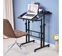 GarveeTech Escritorio de Altura Ajustable con Tablero inclinable, Mesa Alta con Cerradura Escritorio sobre Ruedas (70 - 110 cm) - Escritorio ergonómico de Altura Ajustable para Oficina, Oficina en