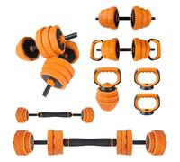 GarveeTech Juego de mancuernas ajustables 4 en 1 - Peso total 30 kg - Ideal para entrenar piernas, pecho, hombros y espalda, etc. - Juego multifuncional de mancuernas y barra
