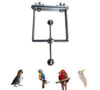 GarveeTech Juguete para masticar loro resistente de acero inoxidable - Percha colgante y columpio interactivo para pájaros - Accesorio de jaula duradero para pájaros medianos y grandes - Parque