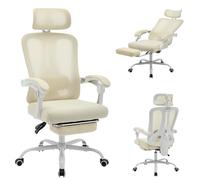 GarveeTech Silla ergonómica para Videojuegos - Soporte Lumbar Ajustable, Respaldo de Malla Transpirable, reposapiés Extensible, reposacabezas Ajustable en Altura, soporta hasta 300 kg - para casa y