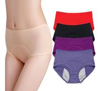 GARWAR Everdries Bragas para mujeres mayores de 60 años, ropa interior Everdries a prueba de fugas, ropa interior de cintura alta a prueba de fugas, bragas Everdry para mujer, 4 piezas-D, 3XL