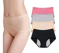 GARWAR Everdries Bragas para mujeres mayores de 60 años, ropa interior Everdries a prueba de fugas, ropa interior de cintura alta a prueba de fugas, bragas Everdry para mujer, 4 piezas-c, 6XL