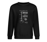 Gary Moore - Sudadera de manga larga con cuello redondo y diseño de guitarra de 1955, diseño de dibujos de 1955, color negro, Negro, XL
