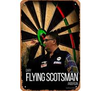 Gary The Flying Scotsman Anderson Darts - Letrero de metal con impresión fotográfica vintage de 8 x 12 pulgadas
