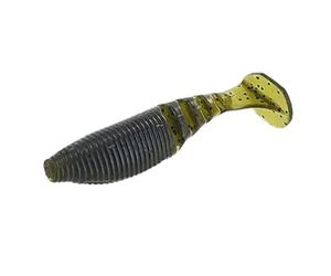 Gary Yamamoto Kickin' Zako 10 cm Cola de Remo Swimbait 5 Pack - Verde Calabaza Negro Escamas