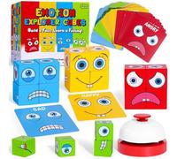 Garybank Juegos de cubos de sentimientos para niños, actividades de aprendizaje socioemocional, con 56 tarjetas de emoción, materiales de terapia del habla para autismo, artículos imprescindibles en