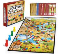 Garybank The Promised Land Juegos de Biblia para niños, explorando | Tablero de juego temático de historia bíblica, 64 tarjetas de juego temáticas de la Biblia, 3 categorías