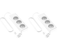 Garza 420018 Base Múltiple, Blanco, 3 Tomas (Paquete de 2)