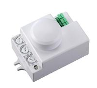 Garza Power - Detector de Movimiento Microondas Invisible, ángulo detección Regulable 180º / 360º, color Blanco