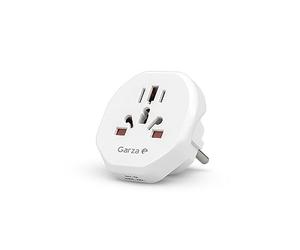 Garza - Adaptador Enchufe Universal Múltiple para Viaje con Clavijas Tipo (E-F) con Protección Infantil