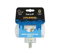 Garza - Adaptador Transparente, Enchufe Doble Schuko con Toma de Tierra, 2 Tomas, protección Infantil, diseño Compacto y Seguro, Potencia máxima 3680W, 10A, Uso Interior IP20, garantía 3 años