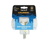Garza - Adaptador Transparente, Enchufe Triple Schuko con Toma de Tierra, 3 Tomas, protección Infantil, diseño Compacto y Seguro, Potencia máxima 3680W, 10A, Uso Interior IP20, garantía 3 años