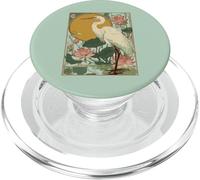 Garza Art Nouveau con Flores de Loto y botánico Vintage PopSockets PopGrip para MagSafe