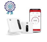 Garza Smart - Termostato Wi-Fi Inteligente para Caldera y Calefacción, con Adaptador, Medidor Consumo, Control táctil, Detección Ventanas Abiertas, Control App y Voz, Alexa/Google, 401367G