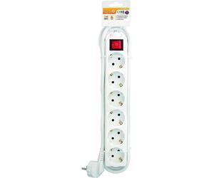 Garza Basic Power Regleta 6 Tomas con Interruptor y Cable 5m Blanco