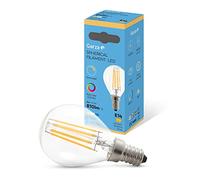 Garza - Bombilla Filamento LED Esférica P45, Regulable, CRI90, 6W (equivalente a 60W de incandescencia), Luz cálida 2700K, Casquillo fino E14, Ángulo 360º, 810 lm