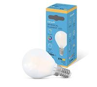 Garza - Bombilla Filamento LED Opal Esférica P45, Regulable, CRI90, 6W (equivalente a 60W de incandescencia), Luz cálida 2700K, Casquillo fino E14, Ángulo 360º, 810 lm