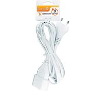 Garza - Cable alargador de corriente doméstico de 10 metros, blanco, con toma de tierra hasta 16 Amperios (3680W)