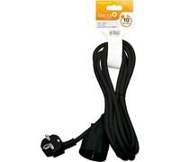 Garza - Cable alargador de corriente doméstico de 10 metros, negro, con toma de tierra hasta 16 Amperios (3680W)