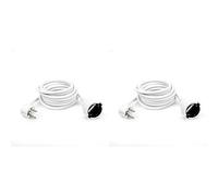 Garza ® - Cable alargador de Corriente doméstico de 3 Metros, Blanco, con Toma de Tierra hasta 16 Amperios (3680W) (Paquete de 2)